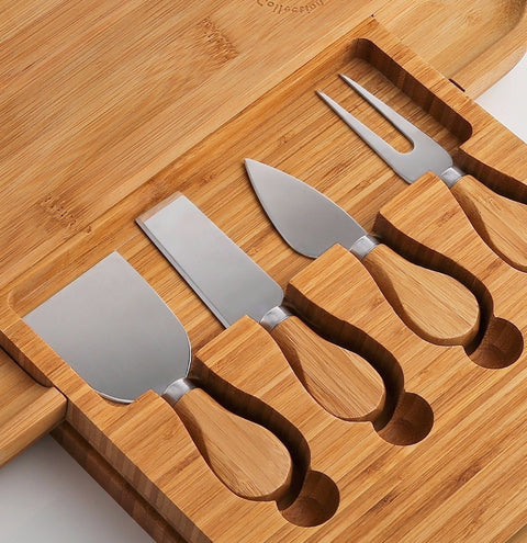 Large Bamboo Charcuterie Board with Hidden Knife Drawer