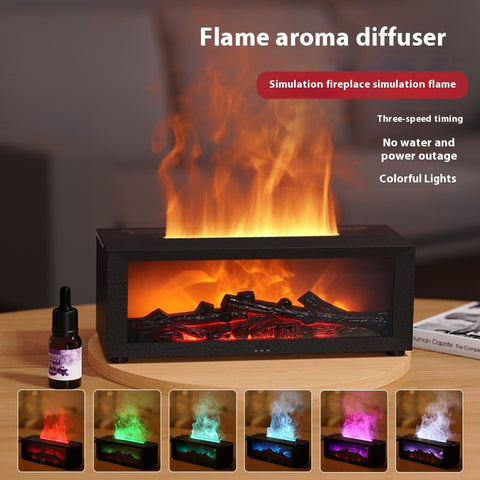 Large Flame Aromatherapy Diffuser – 3D Fire Effect & Essential Oil Humidifier