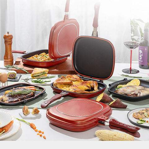 Modern Double-Sided Non-Stick Grill Pan