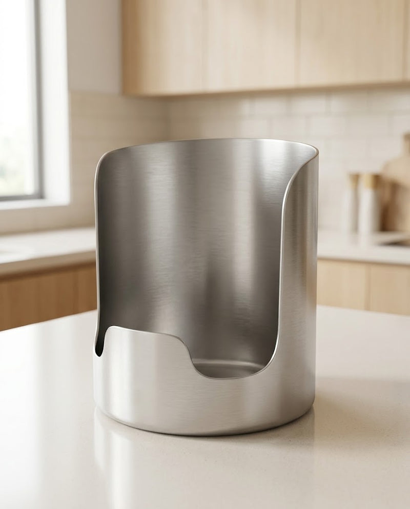 Multi-Functional Kitchen Utensil Holder, Stainless Steel Vertical Stand for Spoon Rest, Pot Lid Storage, Home Kitchen Counter & Stove Top Organizer