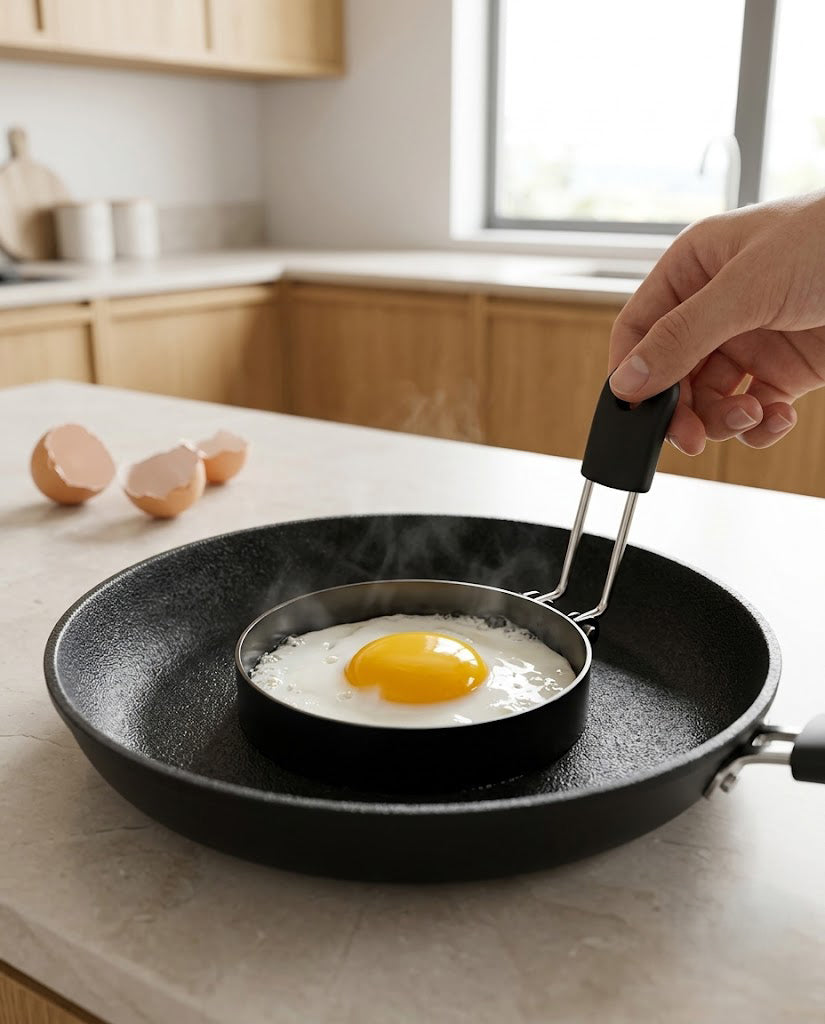 Stainless Steel Egg Ring with Anti-Scald Handle