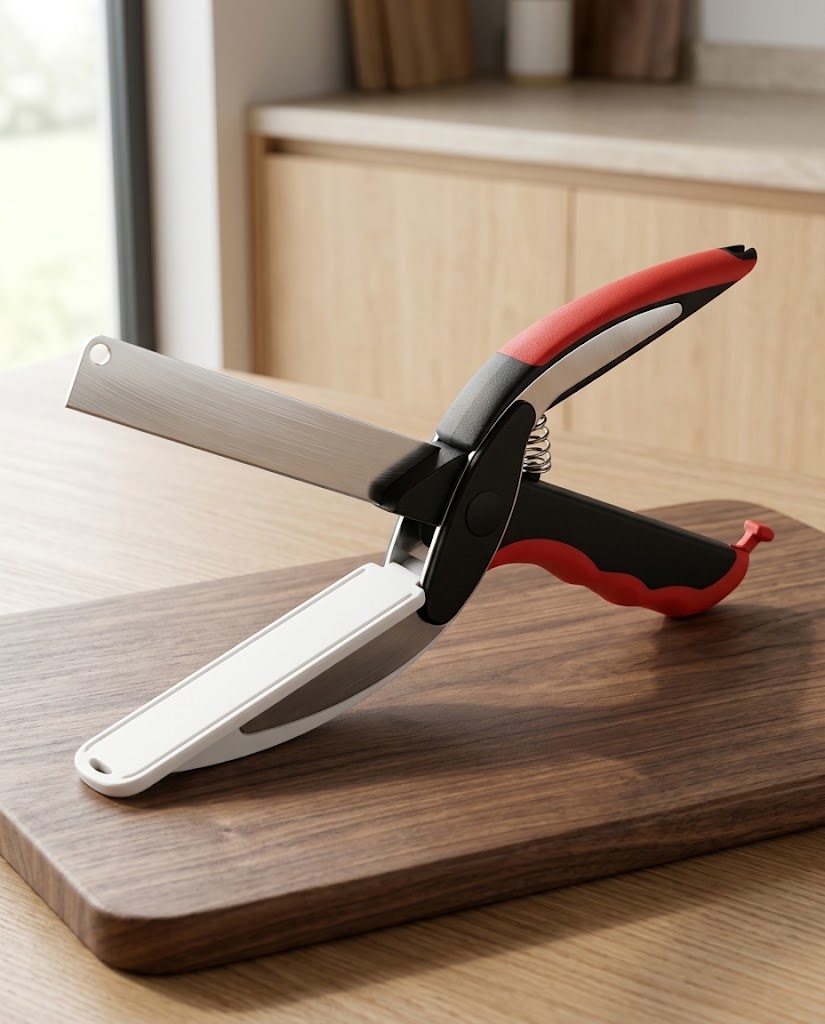 2-in-1 Kitchen Scissors with Built-in Board