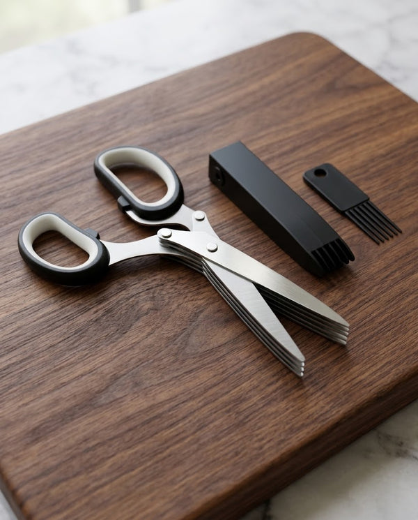 Multifunctional Muti-Layers Stainless Steel Knives Multi-Layers Kitchen Scissors Scallion Cutter Herb Laver Spices Cook Tool Cut