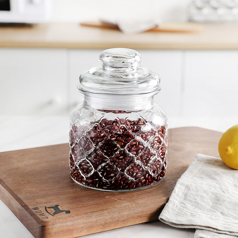 Wudy Japanese Amber Jar | Airtight Heart-Lid Glassware