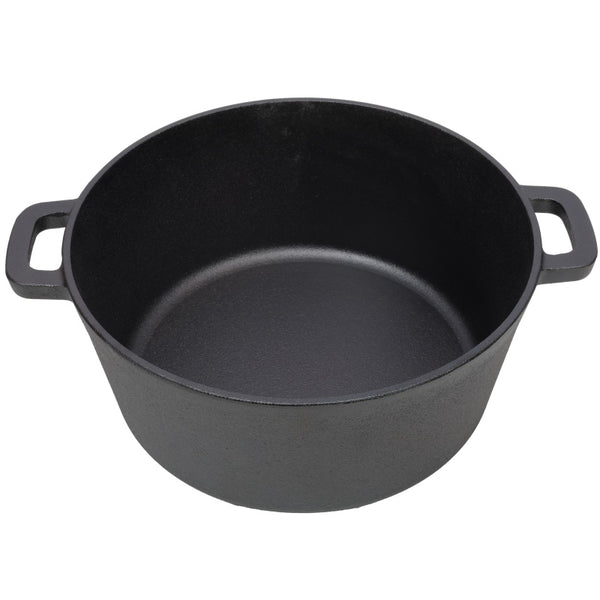 Wudy Kitchen — One In One Pre Seasoned Cast Iron Dutch Oven With Dual Handles, Outdoor Camping Deep Pot, With 2 Silicone Handle Covers, Banned Platform Temu
