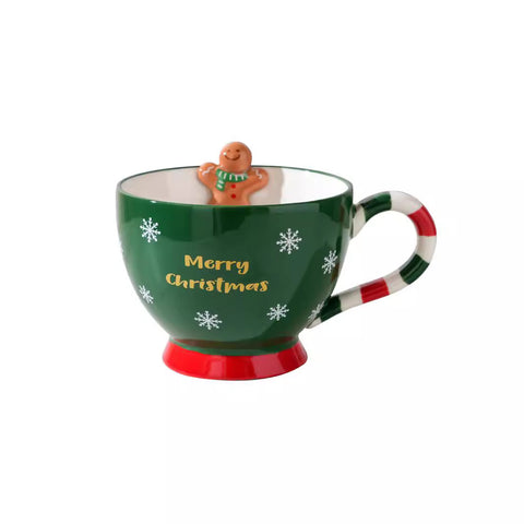 Christmas Ceramic Mug 500ml – Gingerbread Holiday Cup