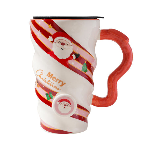 Christmas Ceramic Mug 440ml – Festive Couple Cup for Home & Office