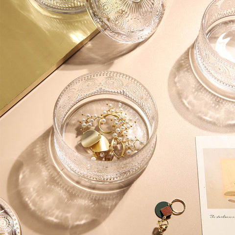 European Style Layered Glass Storage Jar – 3-Tier Transparent Cookie & Jewelry Organizer