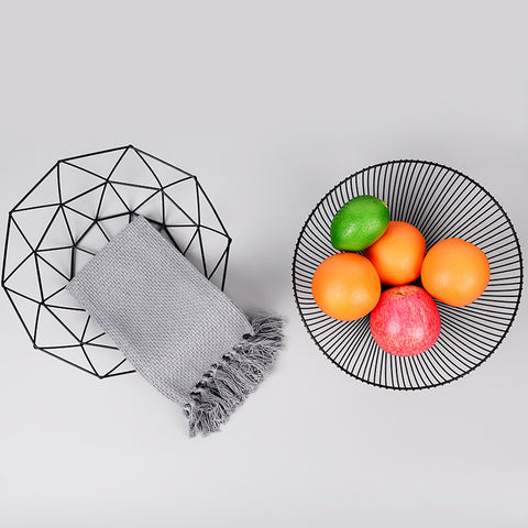 Geometric Metal Wire Fruit & Serving Bowl