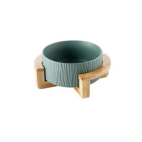 Ceramic Bowl with Wooden Stand - 850ml
