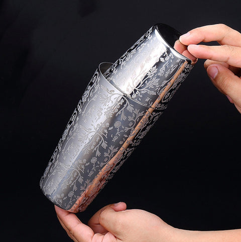 Patterned Stainless Steel Boston Shaker Set