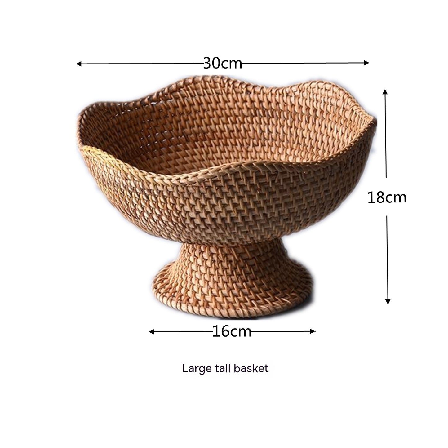 Wudy Pedestal Rattan Basket | Handwoven