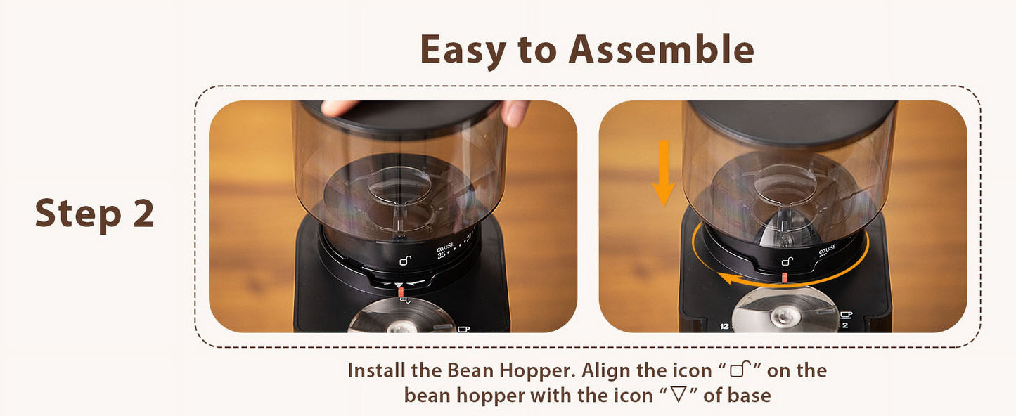 Burr Coffee Grinder,  Coffee Grinder with 25 Grind Setting, Electric 2-12-Cup Coffee Grinder