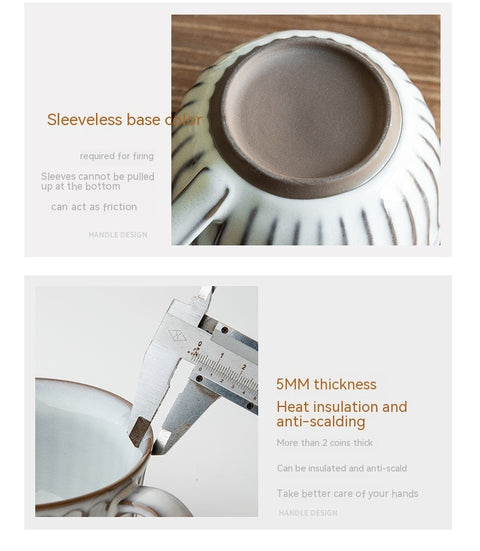 Embossed White Porcelain Breakfast Cup