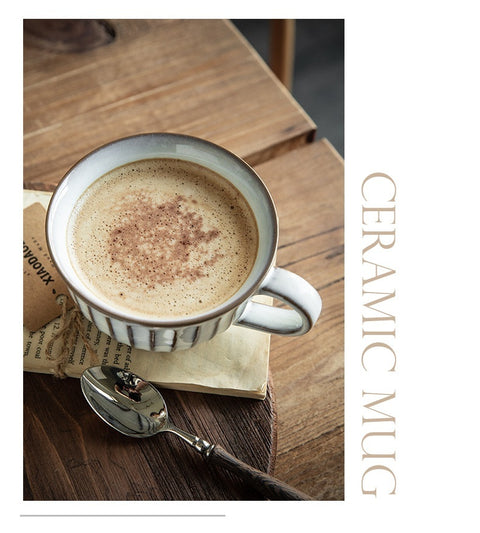 Embossed White Porcelain Breakfast Cup