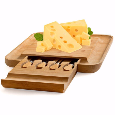 Large Bamboo Charcuterie Board with Hidden Knife Drawer