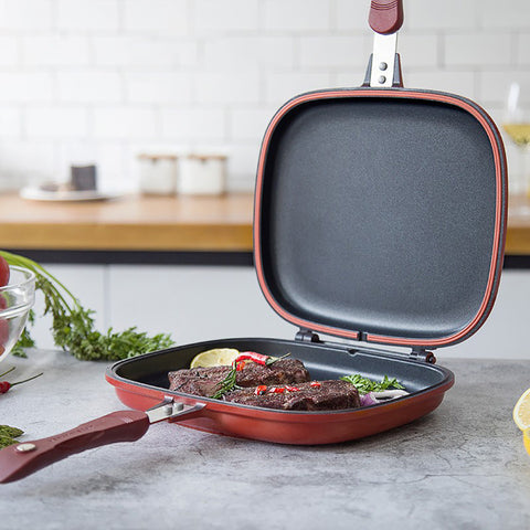 Modern Double-Sided Non-Stick Grill Pan