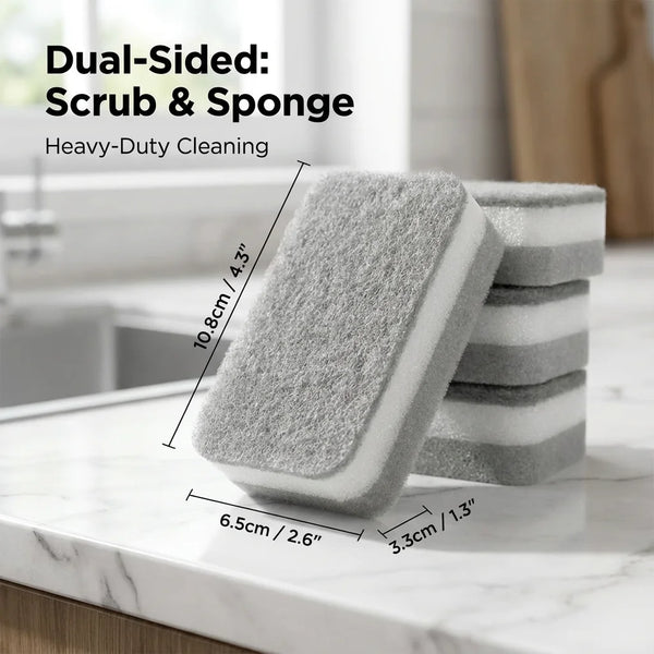 20Pcs Pan Pot Cleaning Kit - Double-Sided Sponge Scouring Pads for Kitchen Washing & Maintenance