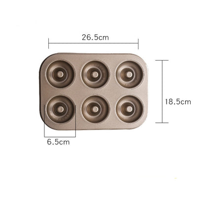 Wudy 6-Cavity Donut & Cake Mold | Non-Stick Carbon Steel Baking Pan