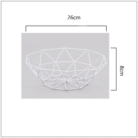 Geometric Metal Wire Fruit & Serving Bowl