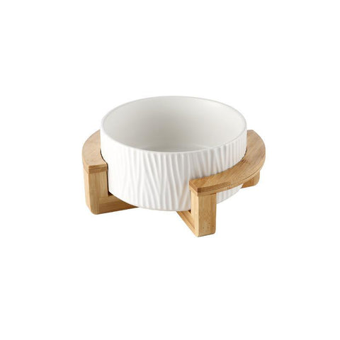Ceramic Bowl with Wooden Stand - 850ml