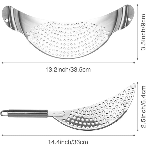 Stainless Steel Pot Strainer with Handle Kitchen Pasta Strainer Colander Insert Drainer for Different Pot Pan JT170