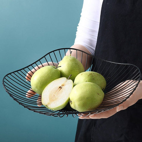 Lotus Leaf Metal Fruit Basket – Modern Decorative Table Bowl