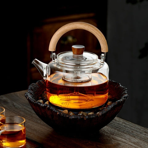 Borosilicate Glass Teapot with Filter – Heat-Resistant Modern Design