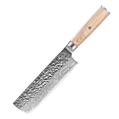 Damascus Steel Kitchen Knife Set – Patterned Finish, Wood Handles