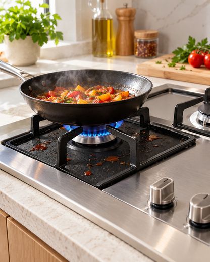 Reusable Gas Hob Burner Liners – Non-Stick, Cut-to-Fit (4 Pack)
