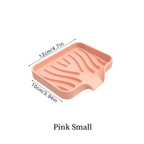 1-Pack Silicone Drain Soap Box Kitchen Bathroom Anti-Slip Sink Tray Creative Washing Table Soap Tray Free Punch Drain Rack