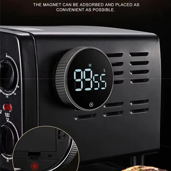 DINRGO Magnetic Kitchen Timer Digital Timer Manual Countdown Rotary Timer Mechanical Cooking Timer Cooking Shower Stopwatch