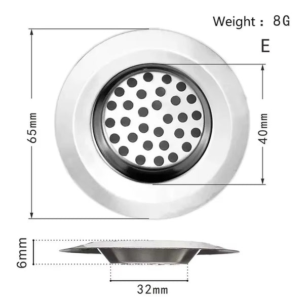 Kitchen Sink Filter Stainless Steel Mesh Sink Strainer Filter Sewer Mesh Strainers Bathroom Sink Strainer Drain Hole Filter Trap