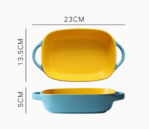 Ceramic Baking Tray – Square & Round Heat-Resistant Baking Dish
