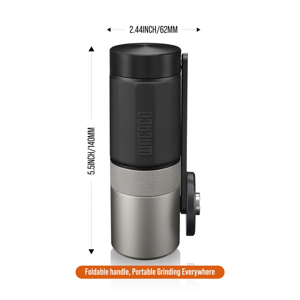Exagrind, Portable Manual Coffee Grinder with Stainless Steel Conical Burr, Mini Grinder