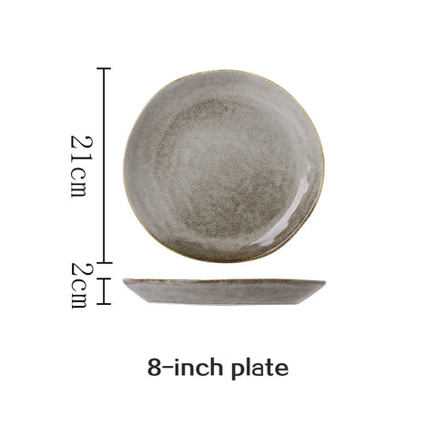 Luxury Porcelain Dinner Plate – Stone Grey Design