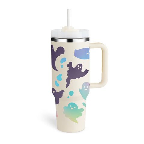 Stainless Steel Insulated Tumbler with Handle & Straw