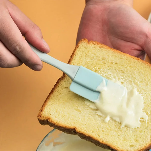 3Pcs Cream Scraper DIY Bread Cake Butter Spatula Mixer Oil Brush Kitchen Baking Tool Silicone Spatula Non-Stick