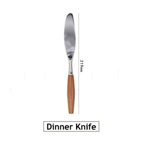 Stainless Steel Cutlery Set with Wooden Handle