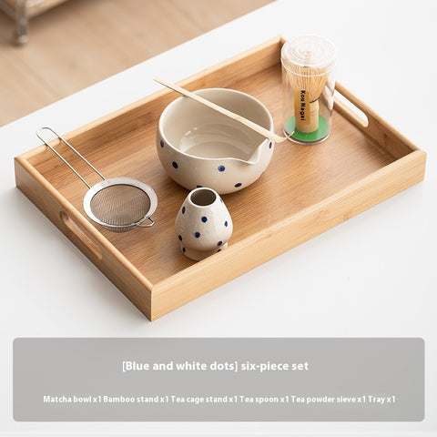 6-Piece Matcha Ceremony Set – Ceramic & Bamboo (Multiple Color Options)
