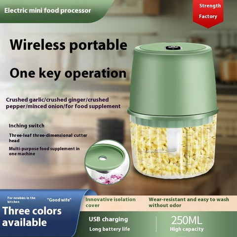 Cordless Electric Garlic Press & Mini Food Chopper – USB Powered