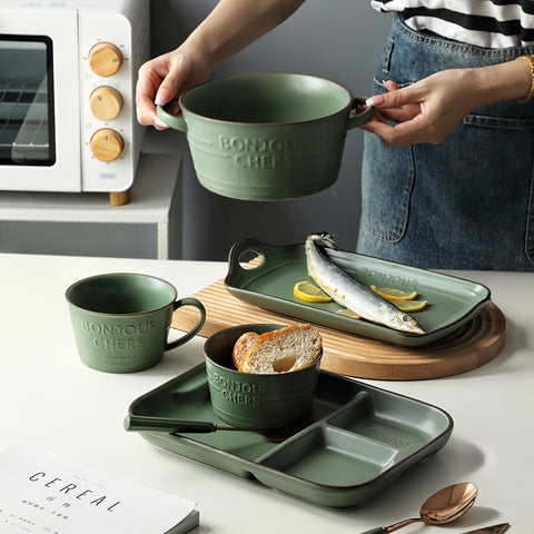 Matte Green Porcelain Cooking & Serveware Collection