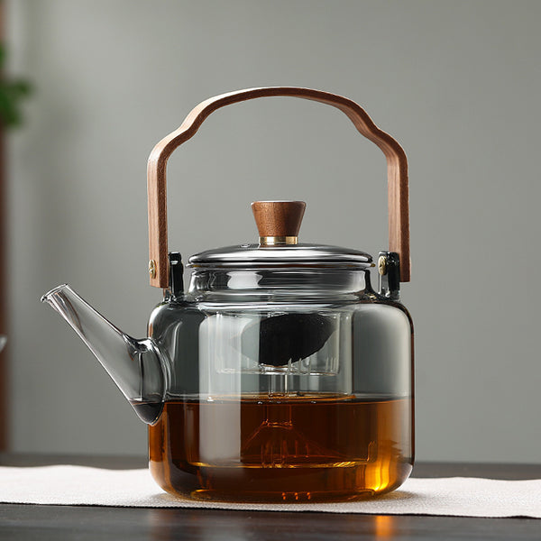 Wudy Kitchen Wudy Borosilicate Glass Teapot with Infuser — teapot — side profile, white background