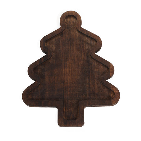 Wooden Christmas Tableware Tray – Tree & Hat Shaped Serving Plate