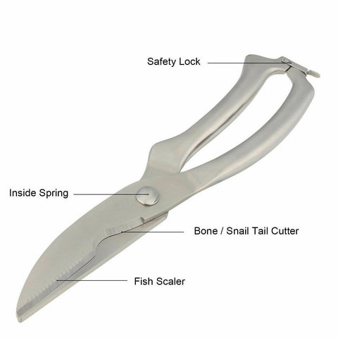 Heavy-Duty Stainless Steel Poultry Shears – Multi-Purpose Kitchen Scissors