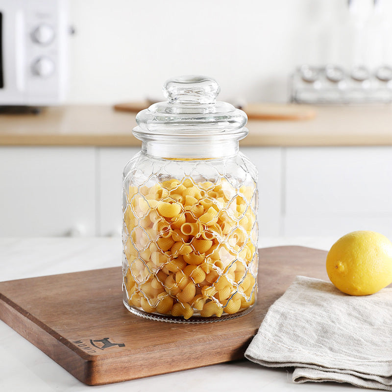 Wudy Japanese Amber Jar | Airtight Heart-Lid Glassware