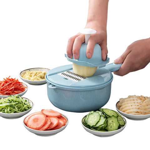 8-in-1 Stainless Steel Vegetable Slicer Set – Multi-Functional Kitchen Mandoline Cutter
