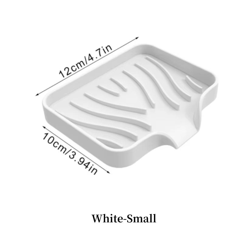 1-Pack Silicone Drain Soap Box Kitchen Bathroom Anti-Slip Sink Tray Creative Washing Table Soap Tray Free Punch Drain Rack