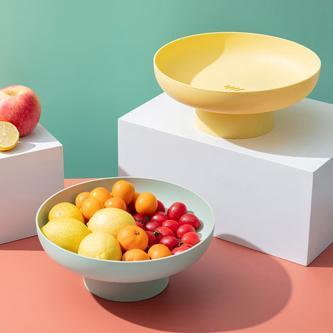 Nordic Elevated Fruit Bowl – Modern Drainable Pedestal Serving Bowl