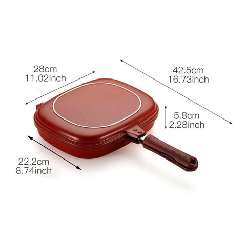 Modern Double-Sided Non-Stick Grill Pan